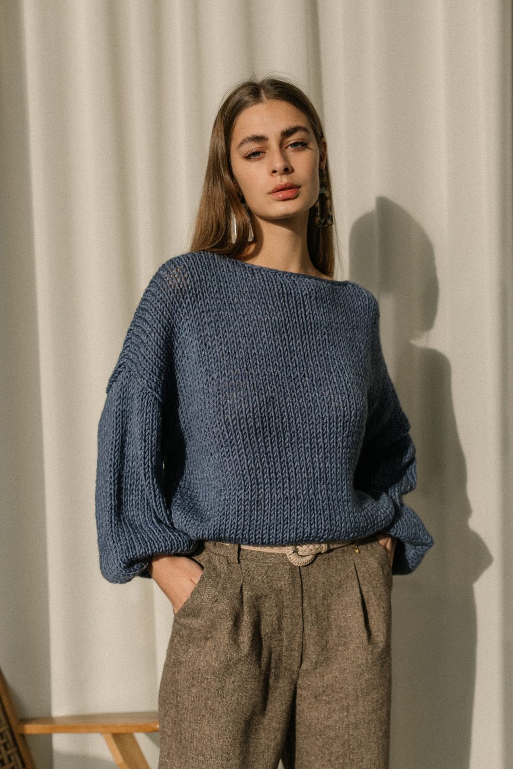 Blue oversize wool sweater - Image 4