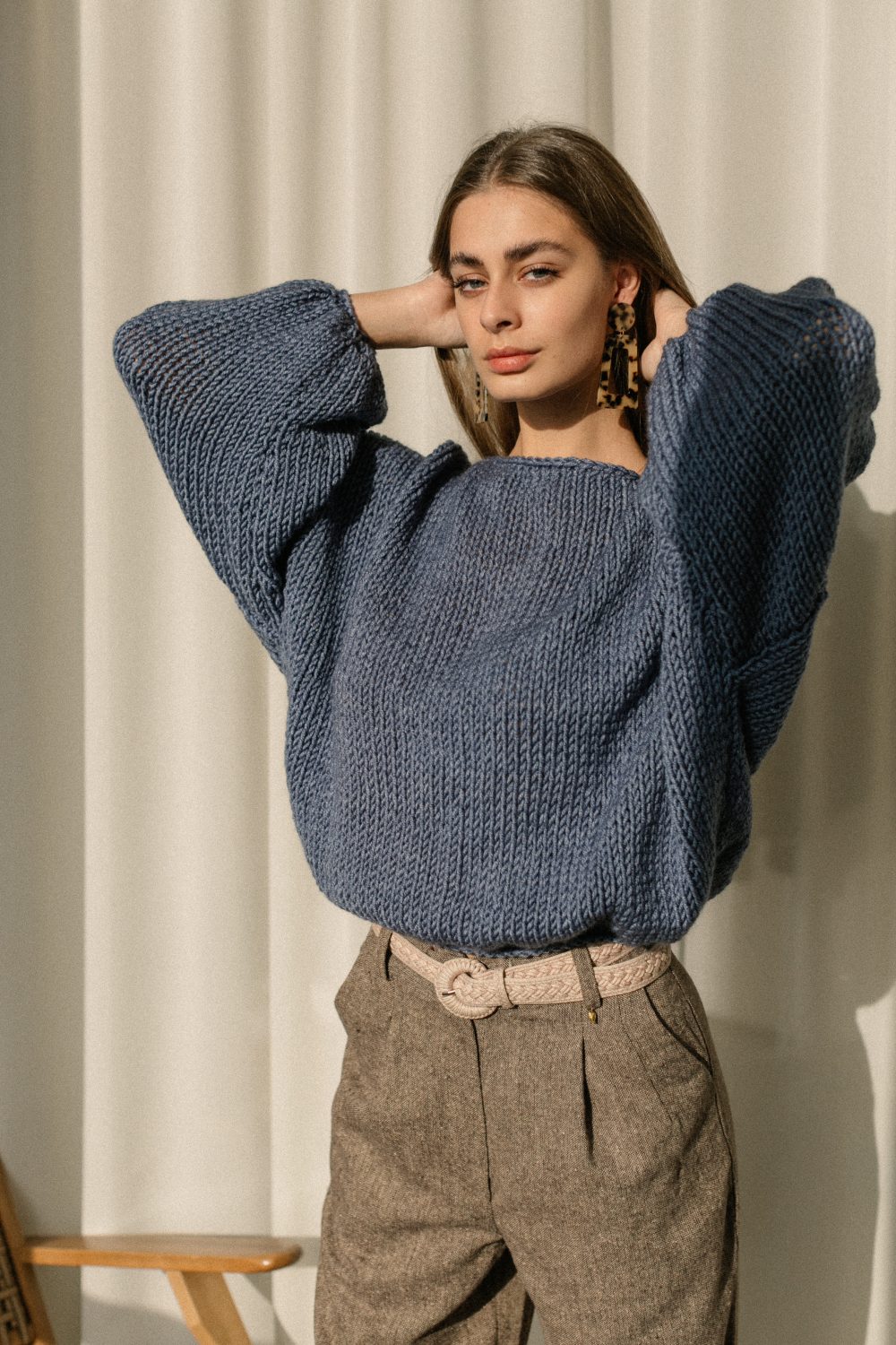 Blue oversize wool sweater - Image 5