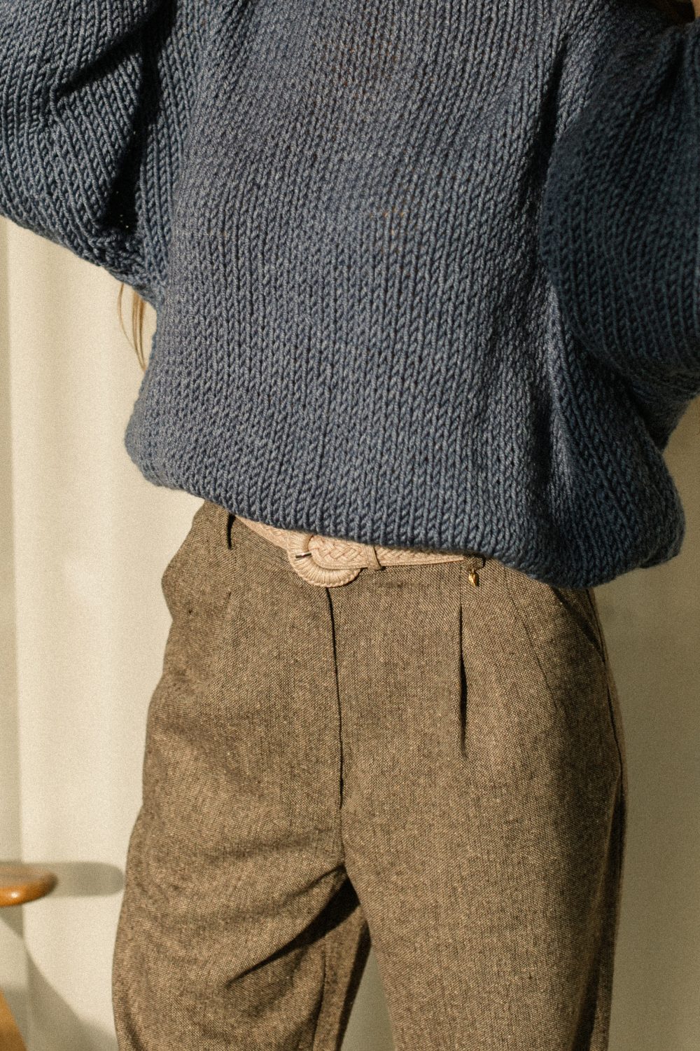 High waist tweed trousers - Image 4