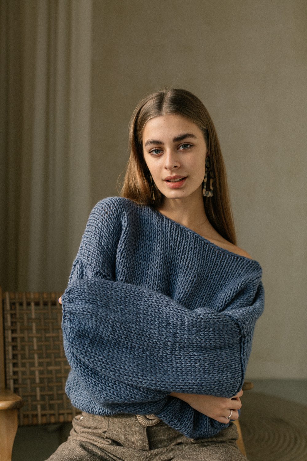 Blue oversize wool sweater - Image 3